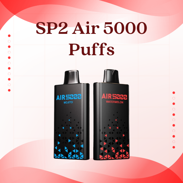 SP2 Air 5000 Puffs disposable vape device with sleek design
