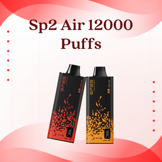 Sp2 Air 12000 Puffs disposable vape device in transparent design