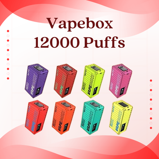 Vapebox 12000 Puffs disposable vape with digital indicator and adjustable airflow.